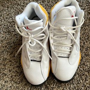 White , black and yellow 13s size 3